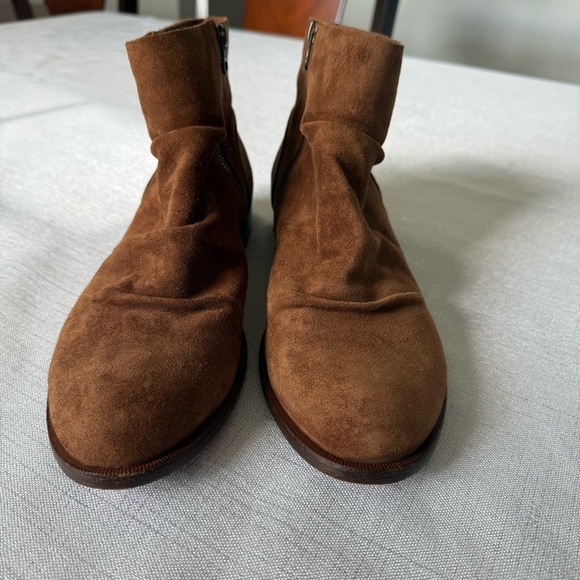 Kork-Ease Giba Ruched Ankle Bootie/Side Zip Size US 10M Brown Siena Suede - Picture 3 of 12